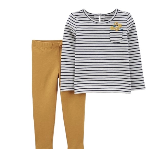 Carter’s Infant 9M Girl’s Striped Tee & Slub Pant Set - Picture 12 of 12